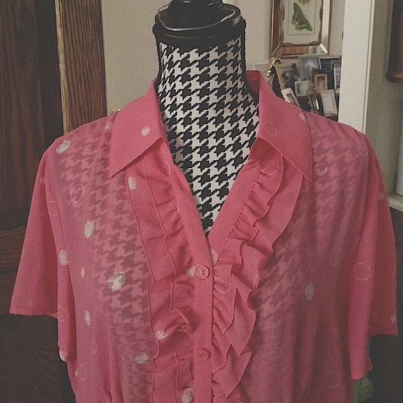 JM COLLECTION Blouse Size 16 & NWT Enamel Bracelet - Picture 5 of 7